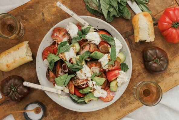 Avocado caprese salad summer side dishes.