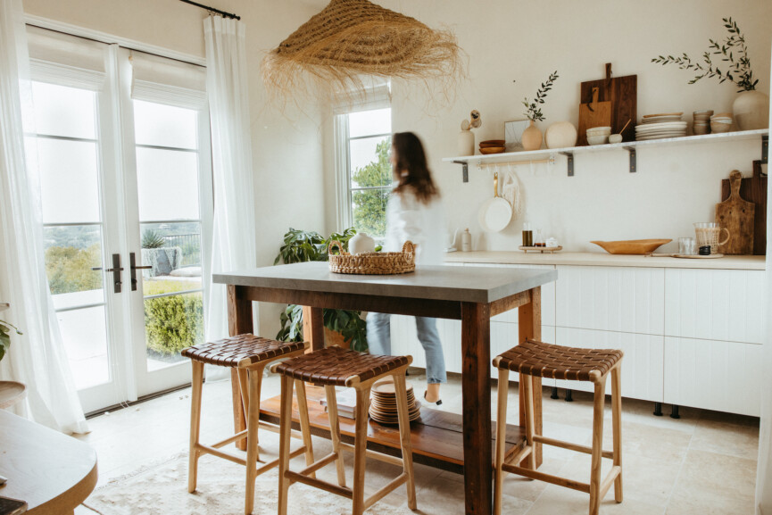 camille styles studio kitchen makeover, open shelves