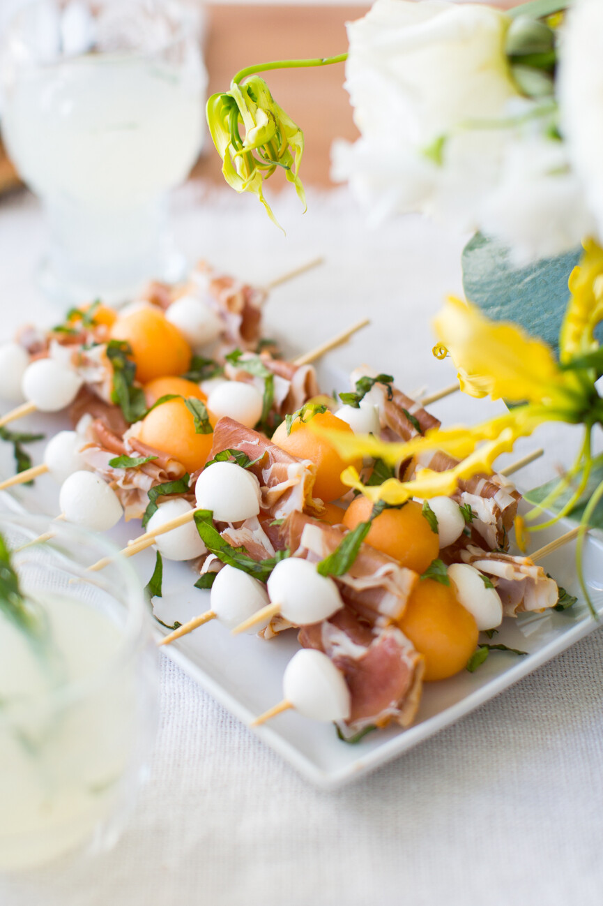 Melon prosciutto skewer