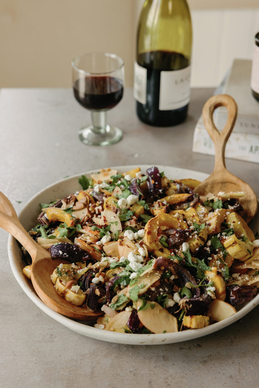 Farro salad with delicata squash.