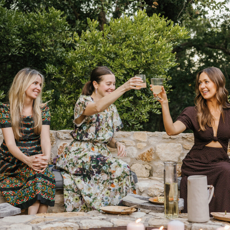 Friends doing wine cheers.