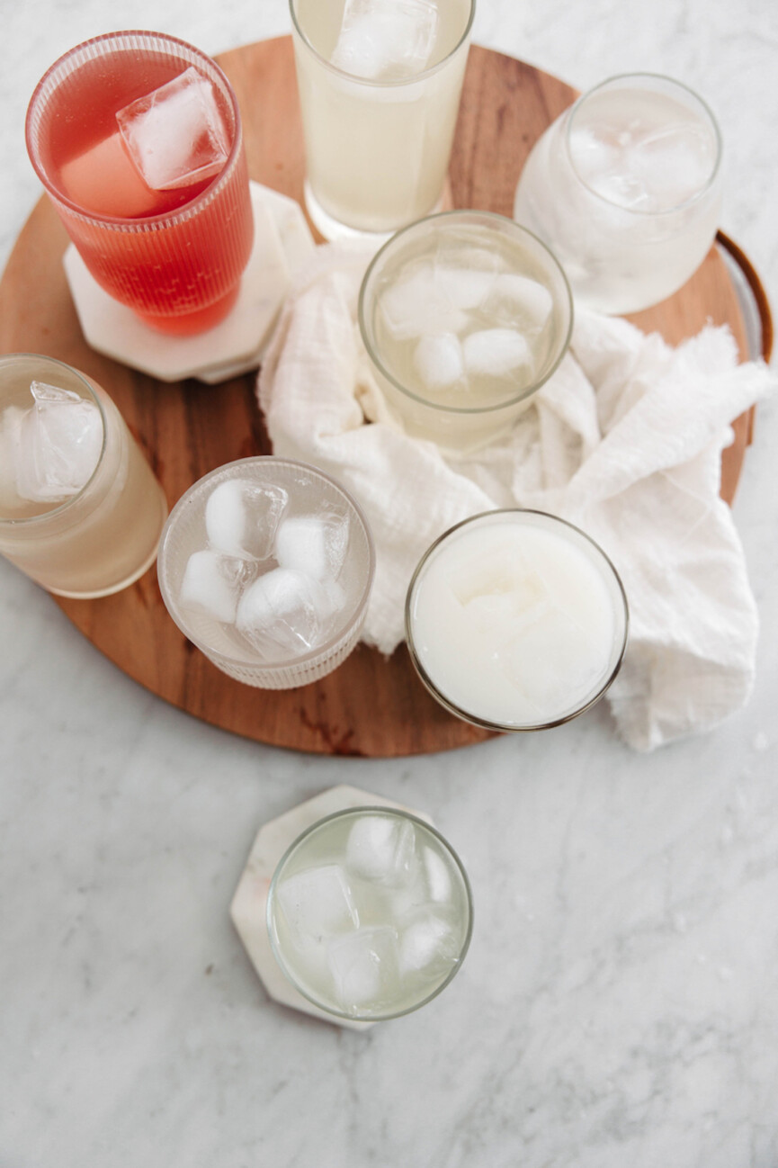 Glasses of the best coconut water.