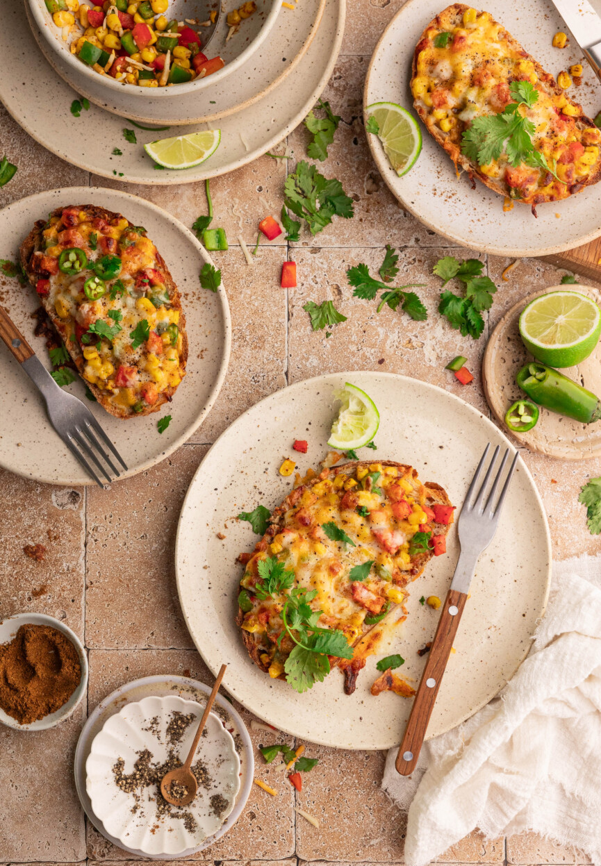 masala corn toast