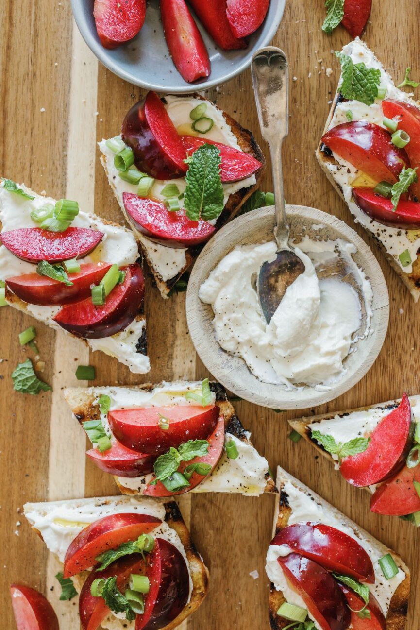 Ricotta and Plum Bruschetta