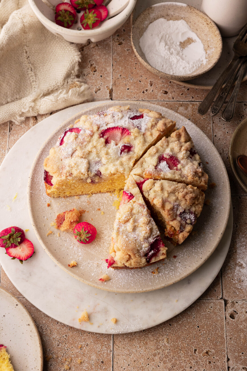 summer strawberry olive oil cake