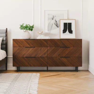 Nera Walnut 6-Drawer Double Dresser